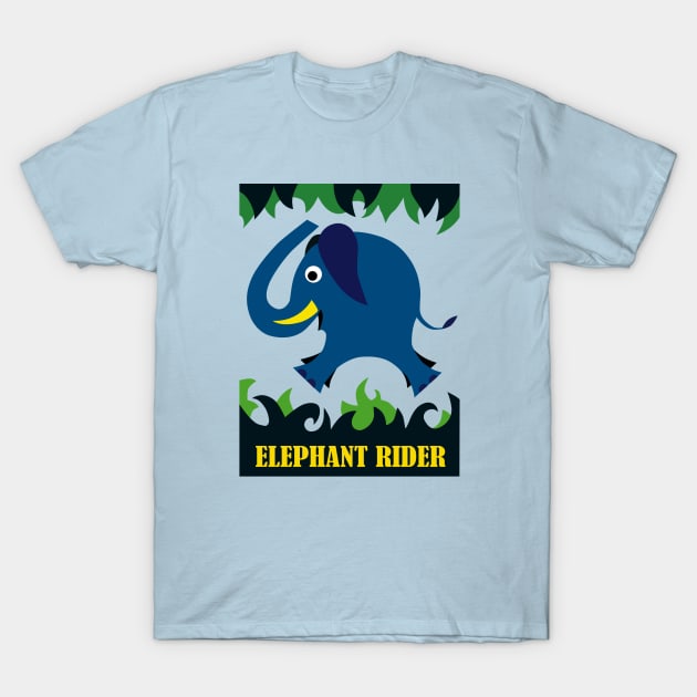 Elephant Rider Cartoon T-Shirt by haegifrq